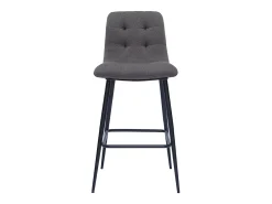 Set de 2 taburetes de cocina de diseño en tela gris y metal 65 cm de altura ESCAPE