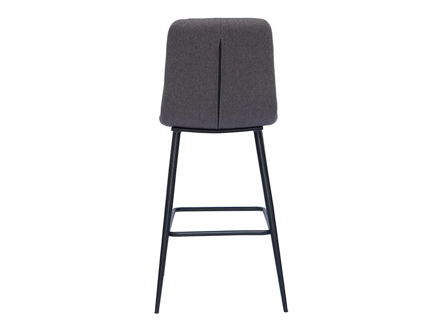 Set de 2 taburetes de cocina de diseño en tela gris y metal 65 cm de altura ESCAPE