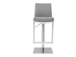 Set de 2 taburetes de cocina regulables grises con acero cromado KYLE