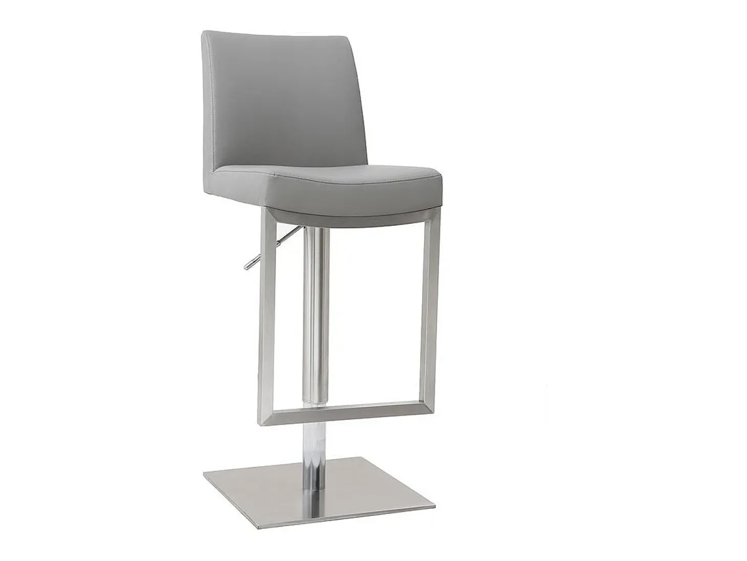 Set de 2 taburetes de cocina regulables grises con acero cromado KYLE