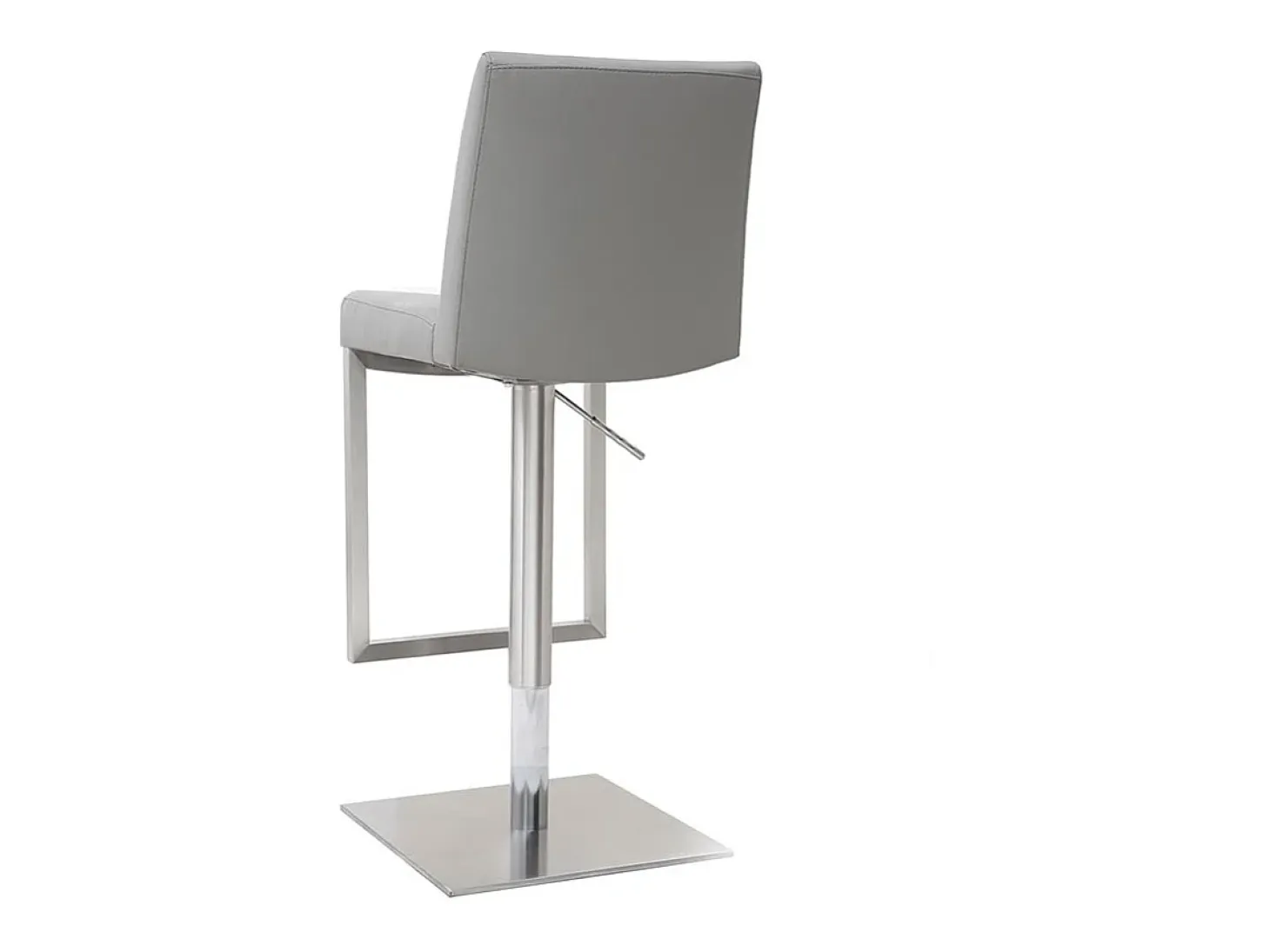 Set de 2 taburetes de cocina regulables grises con acero cromado KYLE