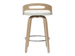 Set de 2 taburetes de cocina de diseño madera clara y poliuretano blanco 65 cm MANO