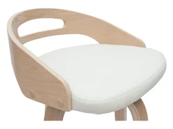 Set de 2 taburetes de cocina de diseño madera clara y poliuretano blanco 65 cm MANO