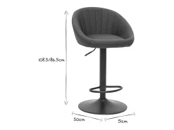 Set de 2 taburetes de cocina ajustables de diseño gris SHERU