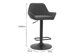 Set de 2 taburetes de cocina ajustables de diseño de tejido gris antracita RONNIE