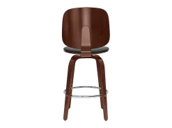 Set de 2 taburetes de cocina giratorios de diseño negros y madera oscura 66 cm BECK