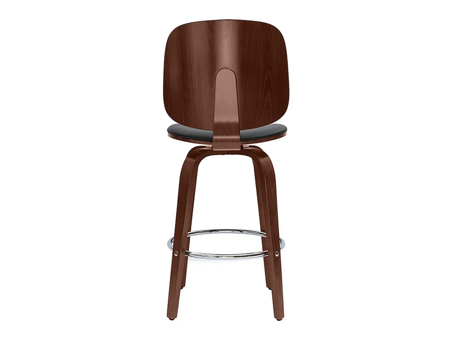 Set de 2 taburetes de cocina giratorios de diseño negros y madera oscura 66 cm BECK