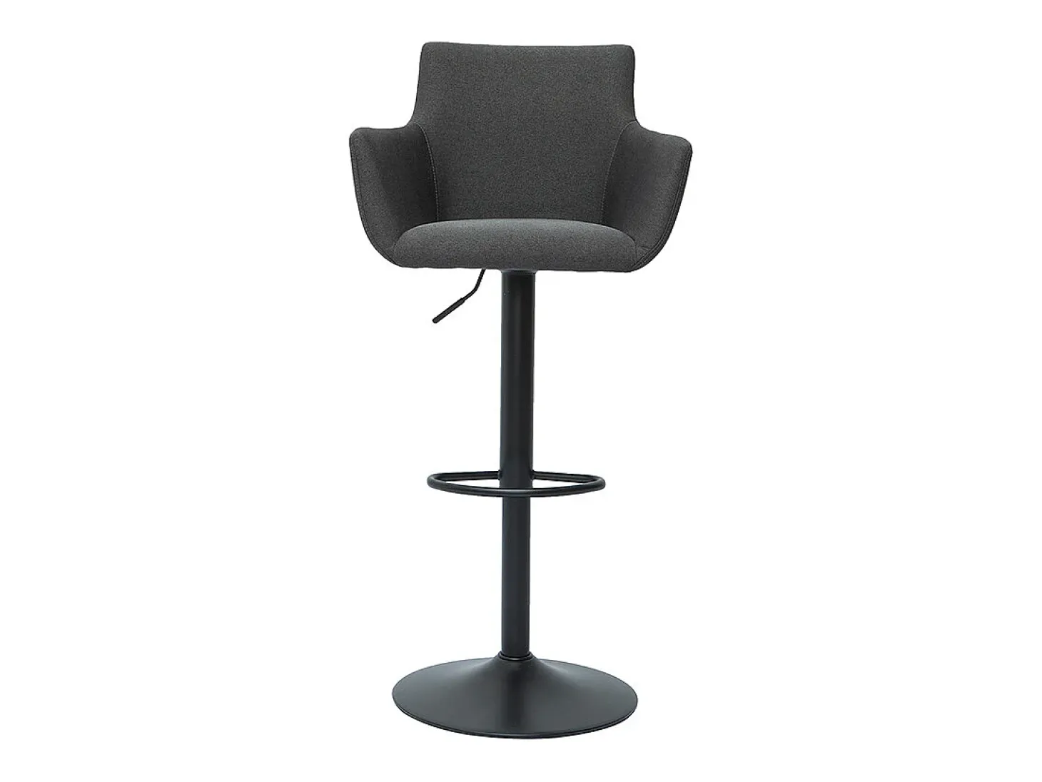 Set de 2 taburetes de cocina ajustables de tela gris antracita y metal negro CARLIE