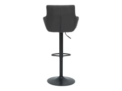 Set de 2 taburetes de cocina ajustables de tela gris antracita y metal negro CARLIE