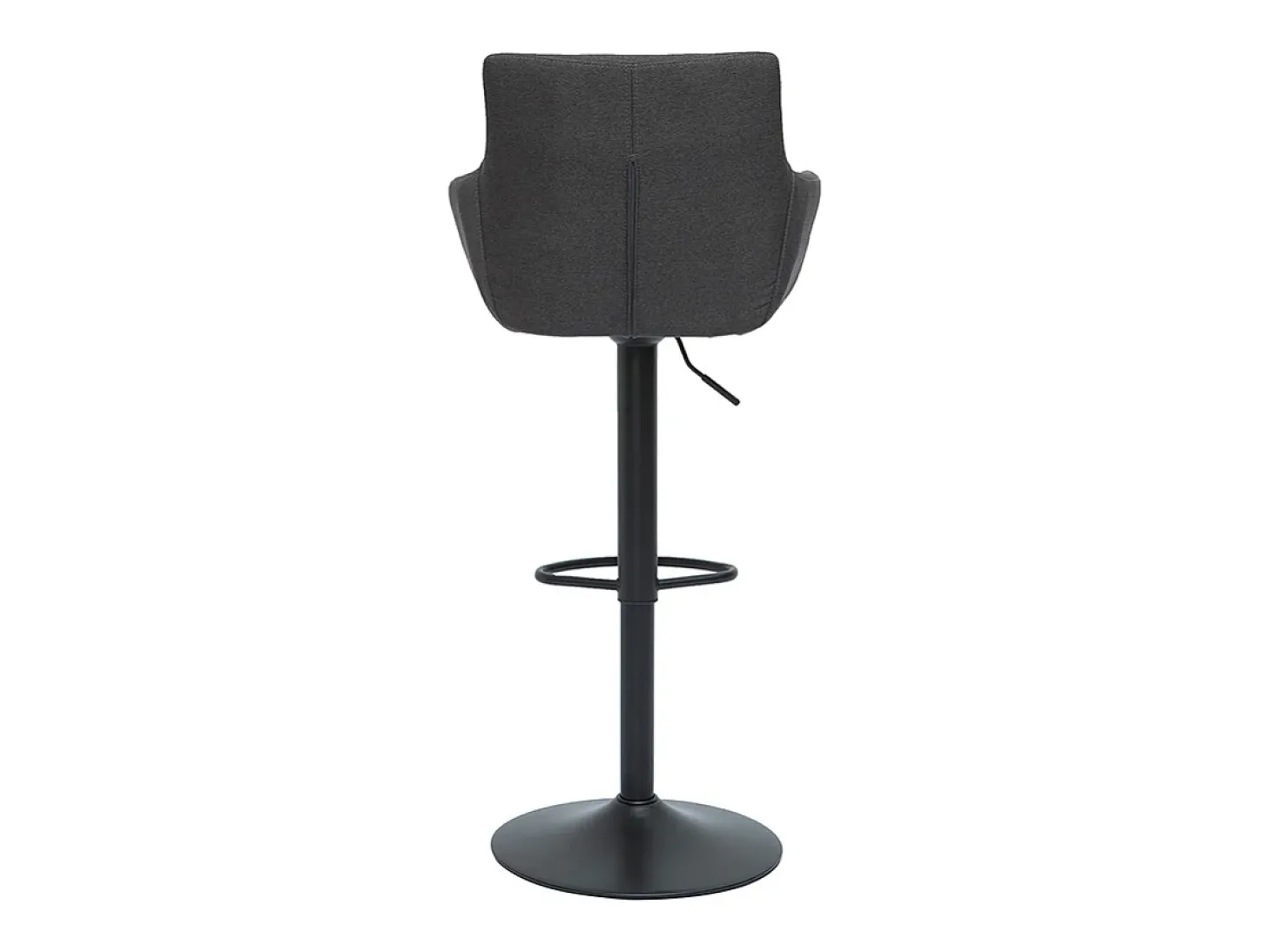 Set de 2 taburetes de cocina ajustables de tela gris antracita y metal negro CARLIE