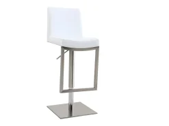 Set de 2 taburetes de cocina regulables blancos con acero cromado KYLE