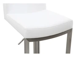 Set de 2 taburetes de cocina regulables blancos con acero cromado KYLE