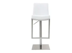 Set de 2 taburetes de cocina regulables blancos con acero cromado KYLE
