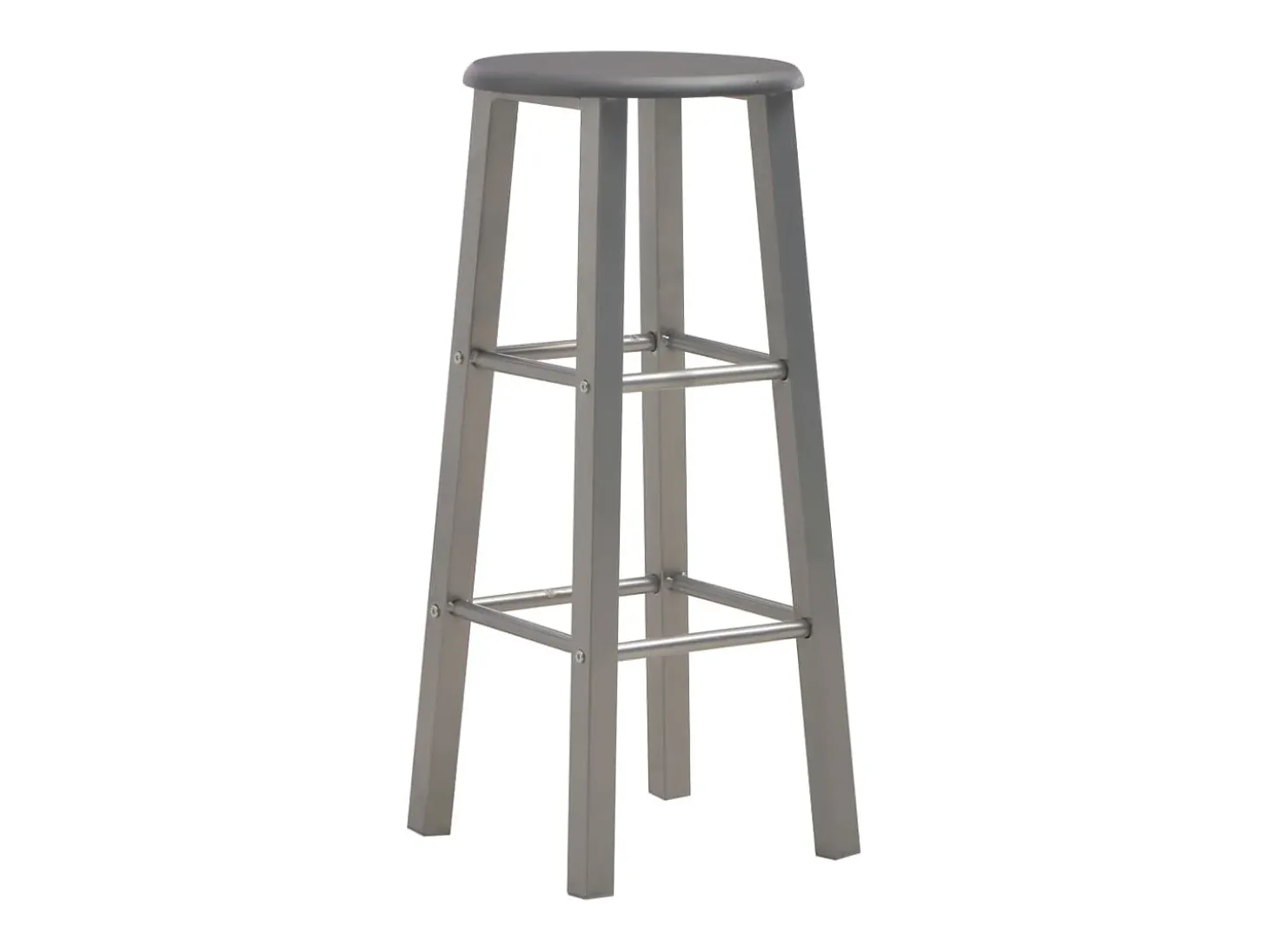 Set mesa y sillas altas de cocina 3 pzas madera acero antracita