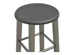 Set mesa y sillas altas de cocina 3 pzas madera acero antracita