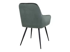 Set van 2 KARU eetkamerstoelen – Fluweel en zwarte metalen poten-Color Azul oscuro