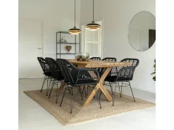 Set van 2 LAZO fauteuils met rotaneffect – Binnen of buiten-Color Negro