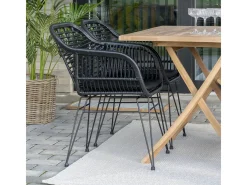 Set van 2 LAZO fauteuils met rotaneffect – Binnen of buiten-Color Negro