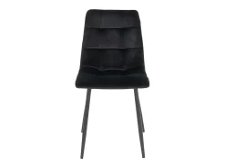 Set van 2 MODA eetkamerstoelen – Gecapitonneerd fluweel en zwarte stalen poten-Color Negro
