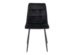 Set van 2 MODA eetkamerstoelen – Gecapitonneerd fluweel en zwarte stalen poten-Color Negro