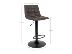 Set van 2 MODA hoge barstoelen - gestoffeerde microvezelstof en zwarte stalen poten-Marrón