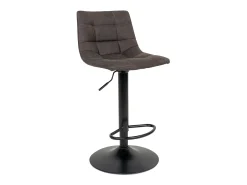 Set van 2 MODA hoge barstoelen - gestoffeerde microvezelstof en zwarte stalen poten-Marrón