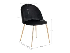 Set van 2 PINOZ fluwelen stoelen – Hedendaagse elegantie-Color Negro