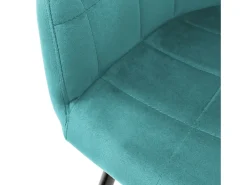 Set 6x Silla de comedor/salón de terciopelo verde salvia con patas de acero 84cm