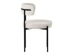 Set 2x sillas de comedor tejido teddy blanco de terciopelo ergonómico moderno
