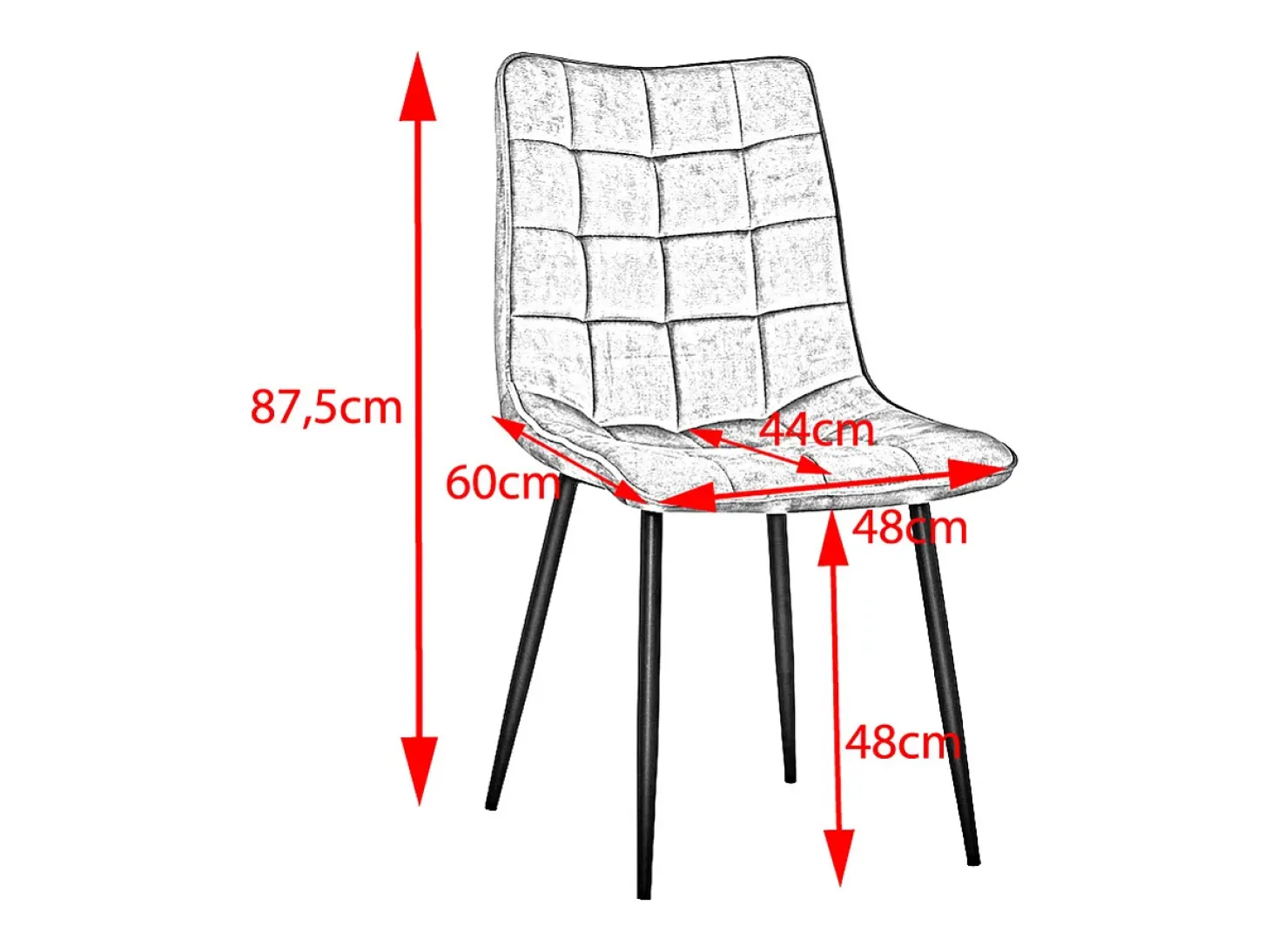 Silla - antracita terciopelo - CLARA