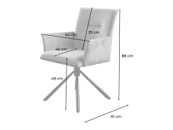 Silla - blanco crema terciopelo - KYRA