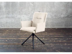 Silla - blanco crema terciopelo - KYRA