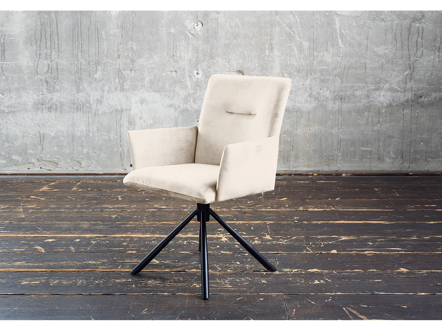 Silla - blanco crema terciopelo - KYRA