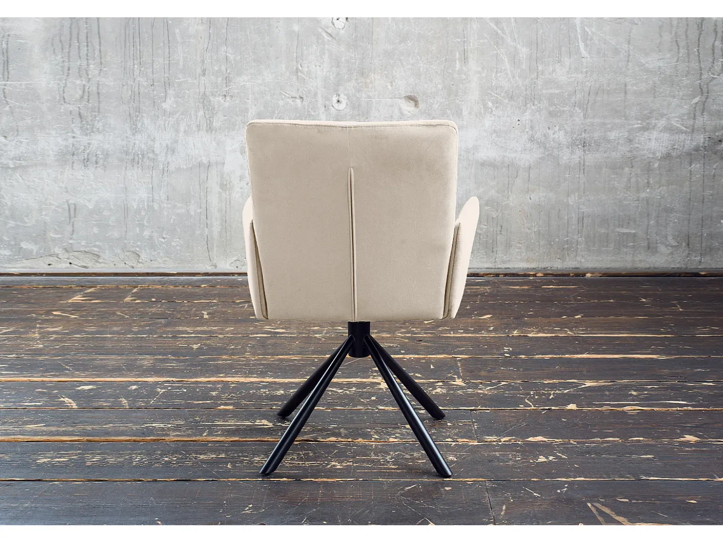 Silla - blanco crema terciopelo - KYRA