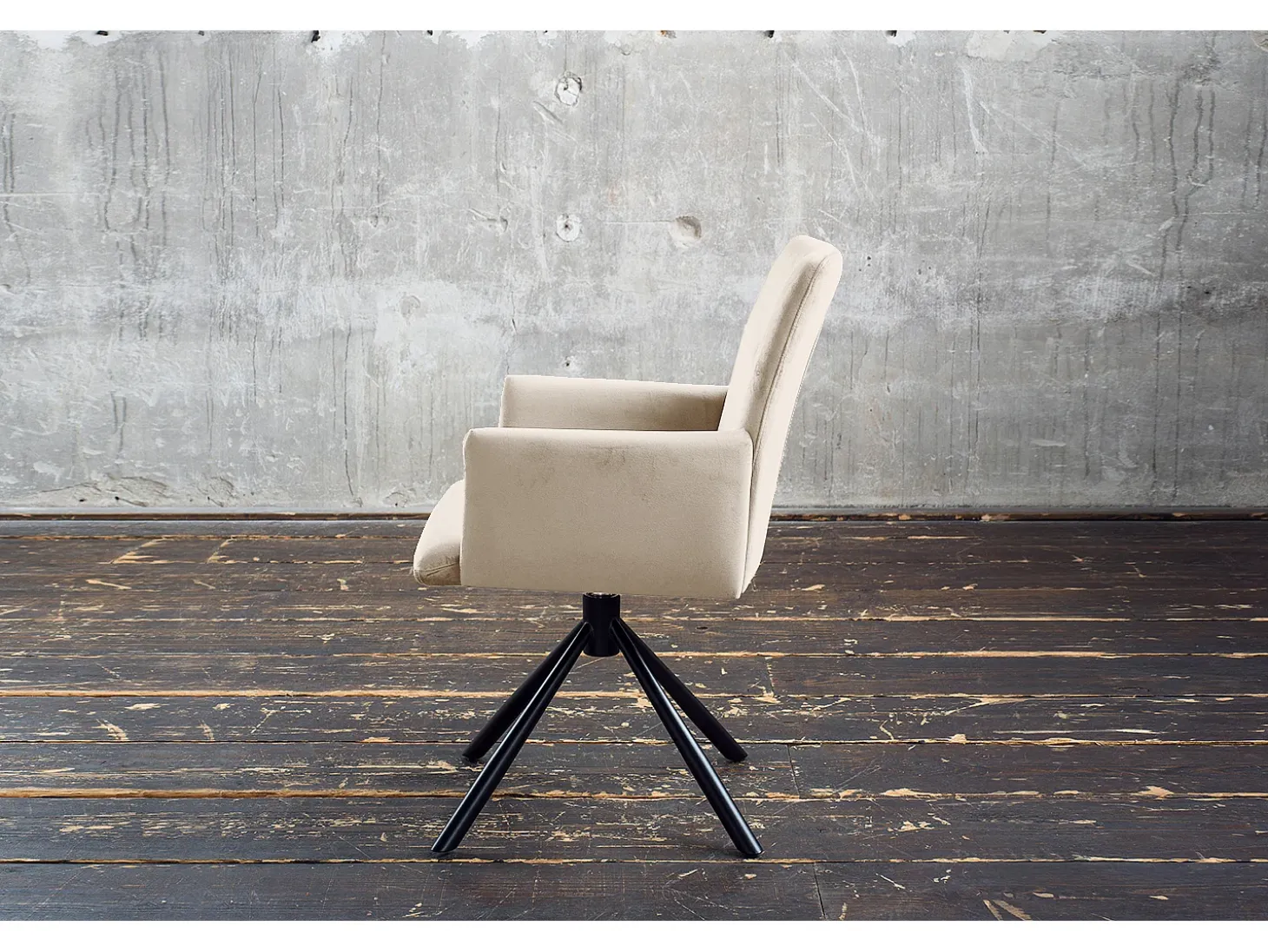 Silla - blanco crema terciopelo - KYRA