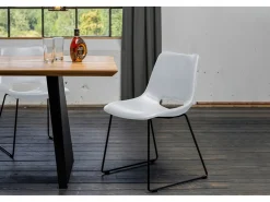 silla - blanco cuero sintético - ASCO