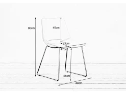 silla - blanco cuero sintético - ASCO