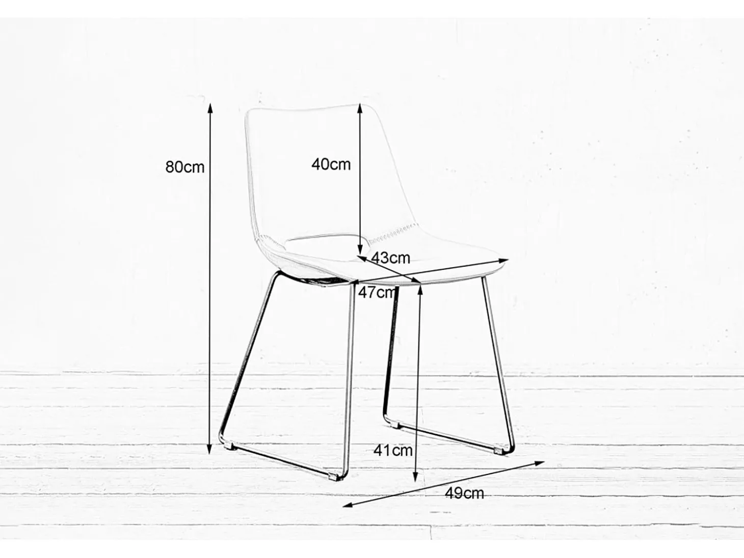 silla - blanco cuero sintético - ASCO