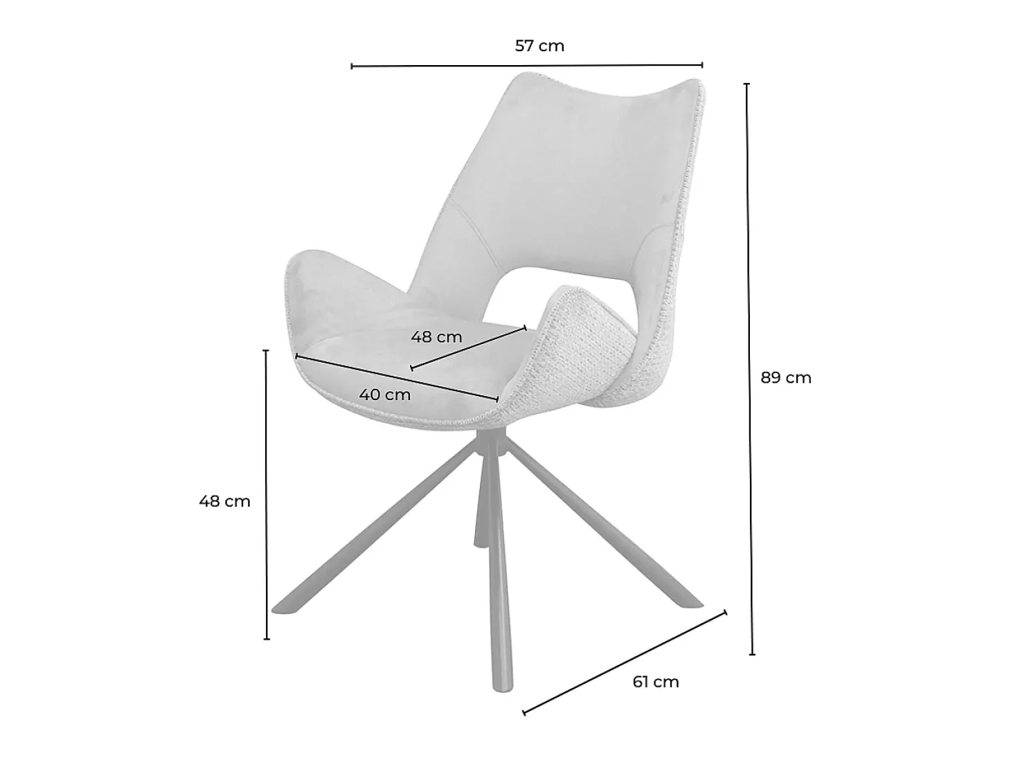 silla - blanco tela tejida - VELO