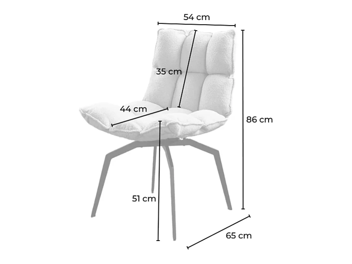 Silla - blanco tela tejida - BARO
