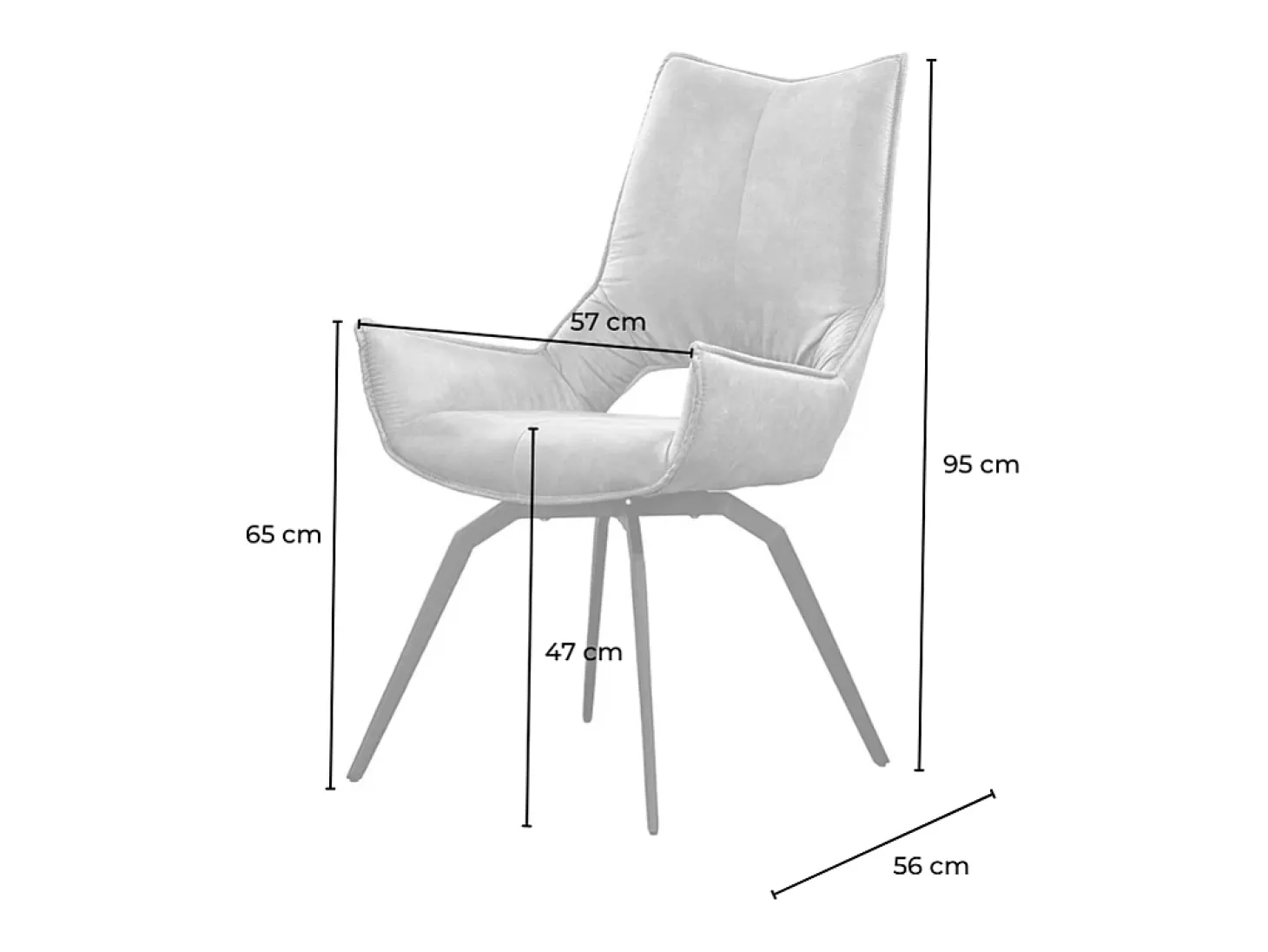 Silla - gris claro tela tejida - SIVO