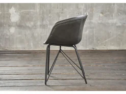 silla - Gris cuero sintético - DANI