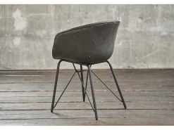 silla - Gris cuero sintético - DANI