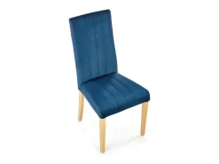Silla acolchada de terciopelo azul con patas de madera maciza KINTARO