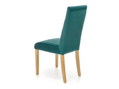 Silla acolchada de terciopelo verde KINTARO con patas de madera maciza