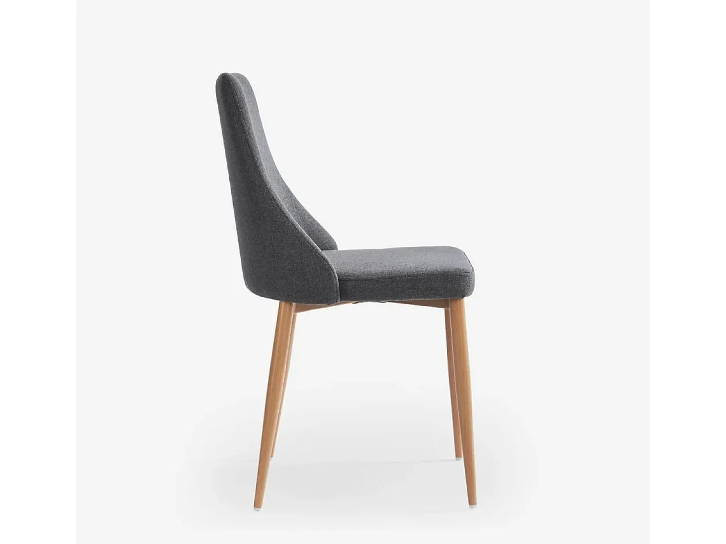 Silla acolchada moderna de tela para salón-comedor y cocina Sirka - Gris Oscuro