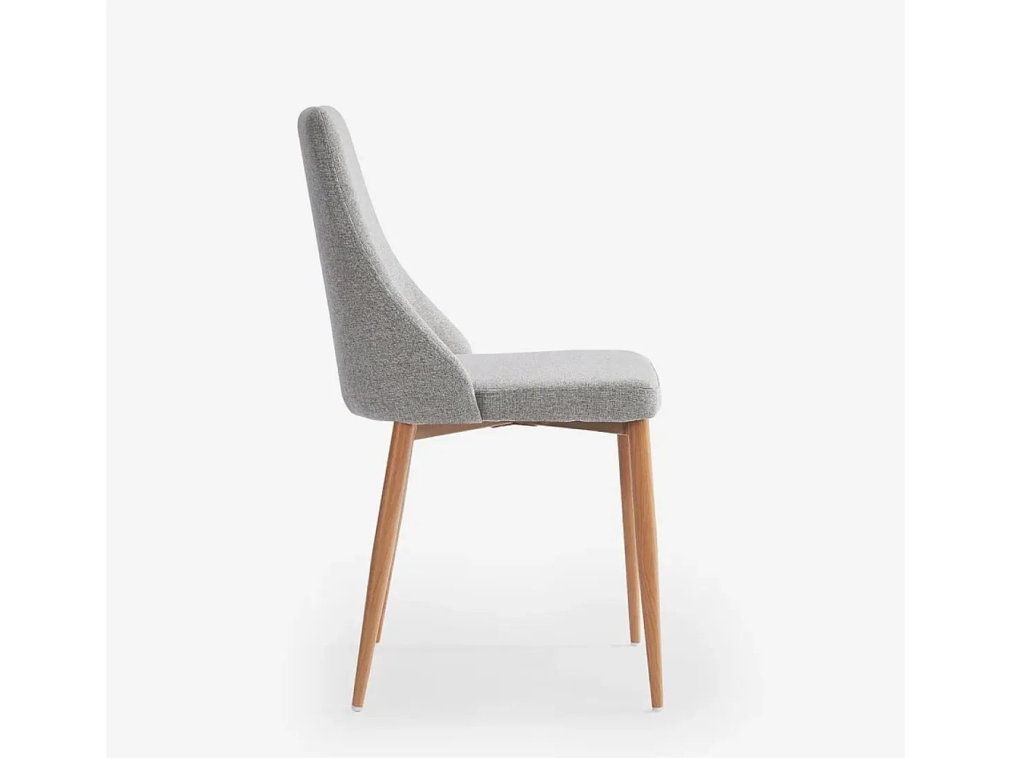 Silla acolchada moderna de tela para salón-comedor y cocina Sirka - Gris claro