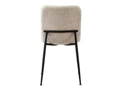 Silla ALICE – Tela rizada beige y patas de metal negro – Comodidad y diseño moderno