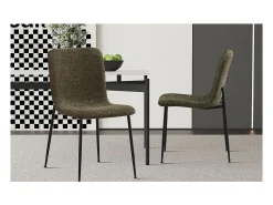 Silla 'ALICE' Bouclé Verde, dimensiones H81.5 x L42 x P57, ideal para tu cocina o comedor.