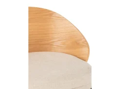 Silla alta de bar LONE: diseño elegante y comodidad garantizada-Color ribete verde crudo
